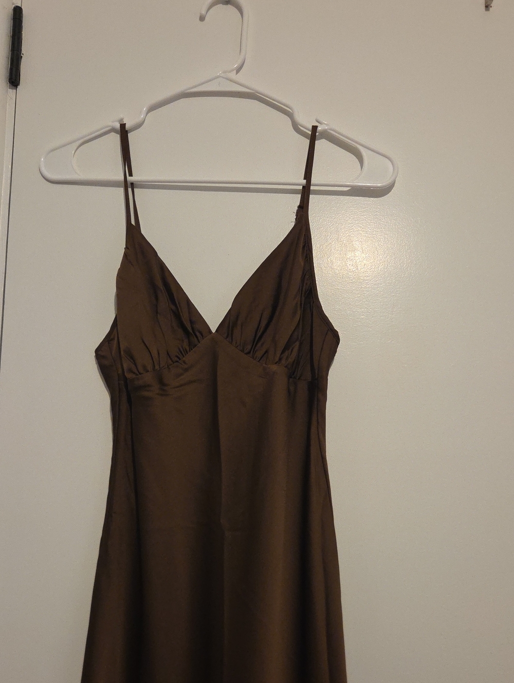 Abercrombie & Fitch Chocolate Brown Satin Cami Dress